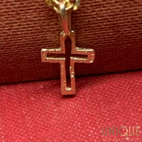 14k Tiny Cross Outline Charm