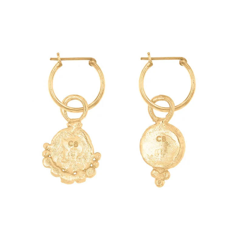 Gorgoneion Lion Hoops - 18K Gold Plated